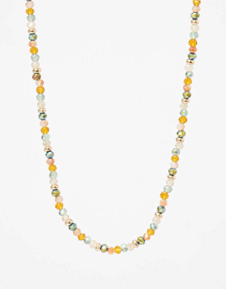 Collar De Beads Facetados - Combinacion Multicolor 