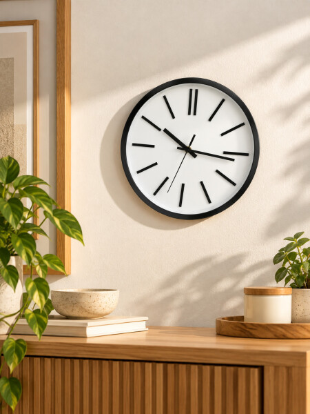 RELOJ DE PARED NEGRO.