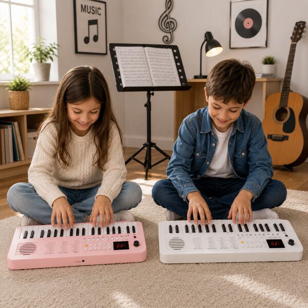 Organo Musical Infantil Medeli 37 Teclas Portátil Mk1 ROSADO