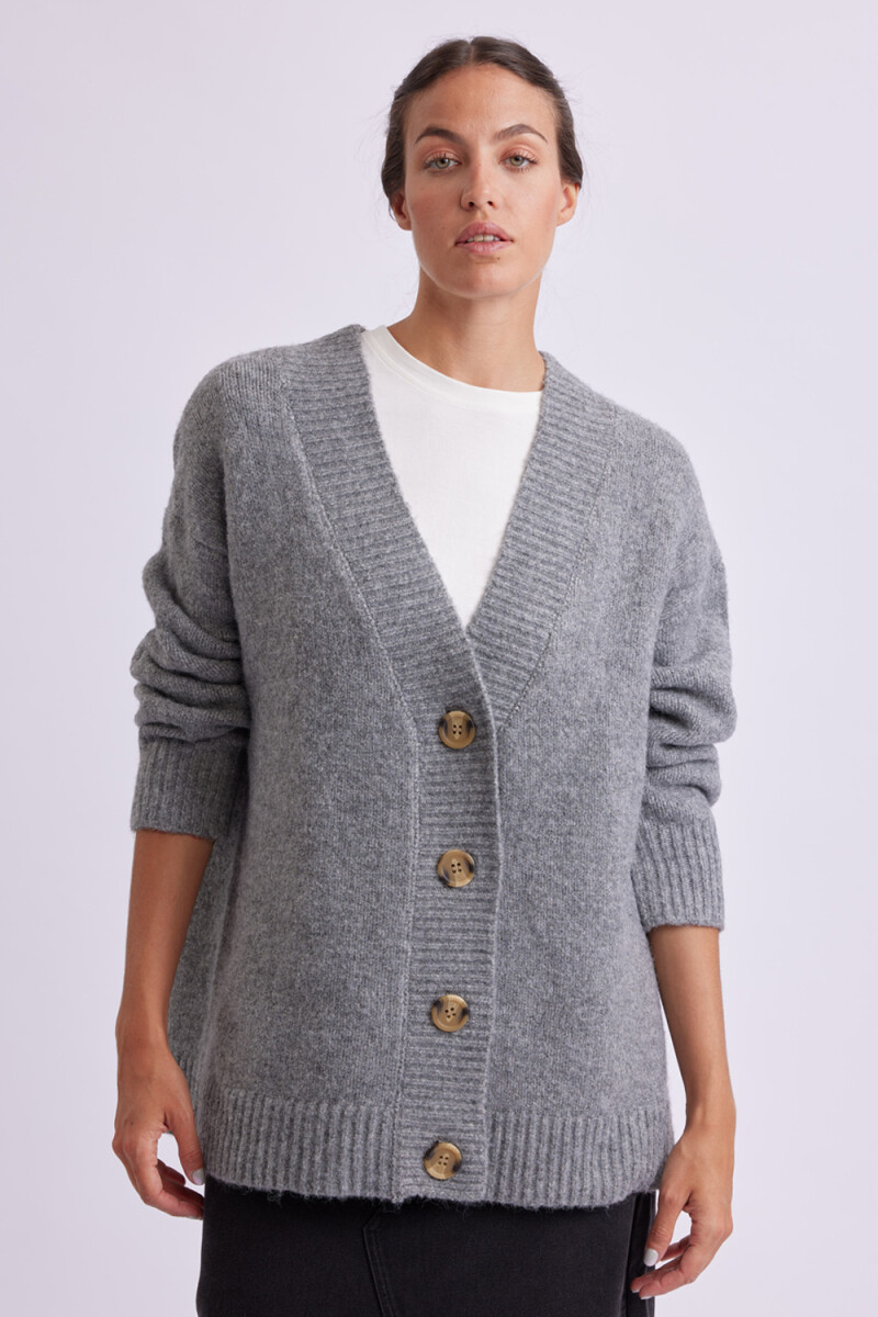 Cardigan de punto Gris Melange