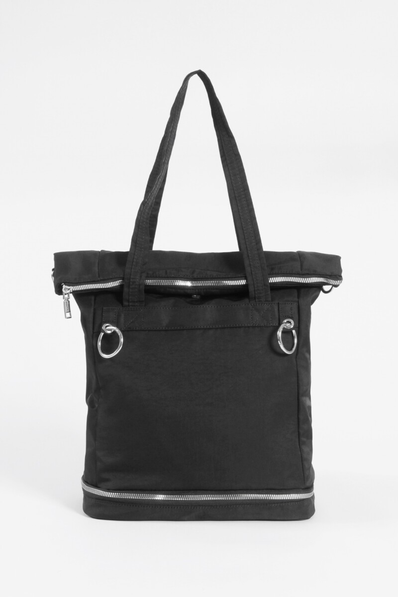 Mochila shopper con bolsillo removible negro
