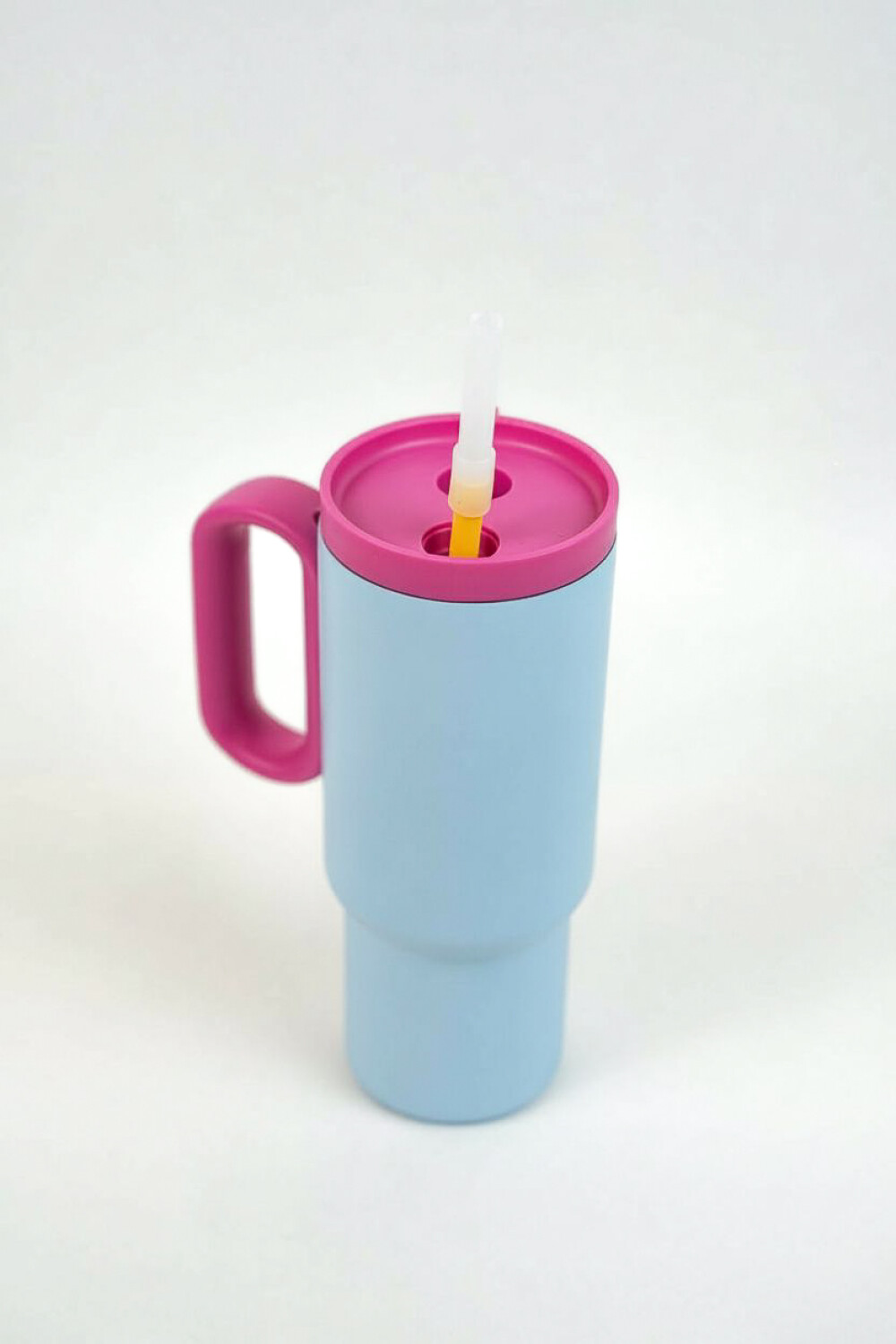 Vaso Con Tapa + Sorbito Setta Azul