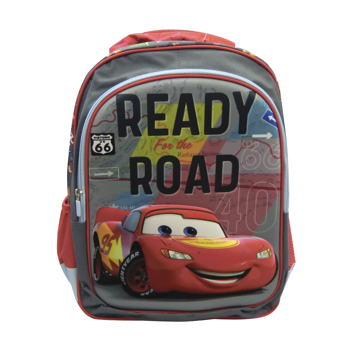 Mochila infantil 3D Cars Tafeta Grande 40 x 30 cm 