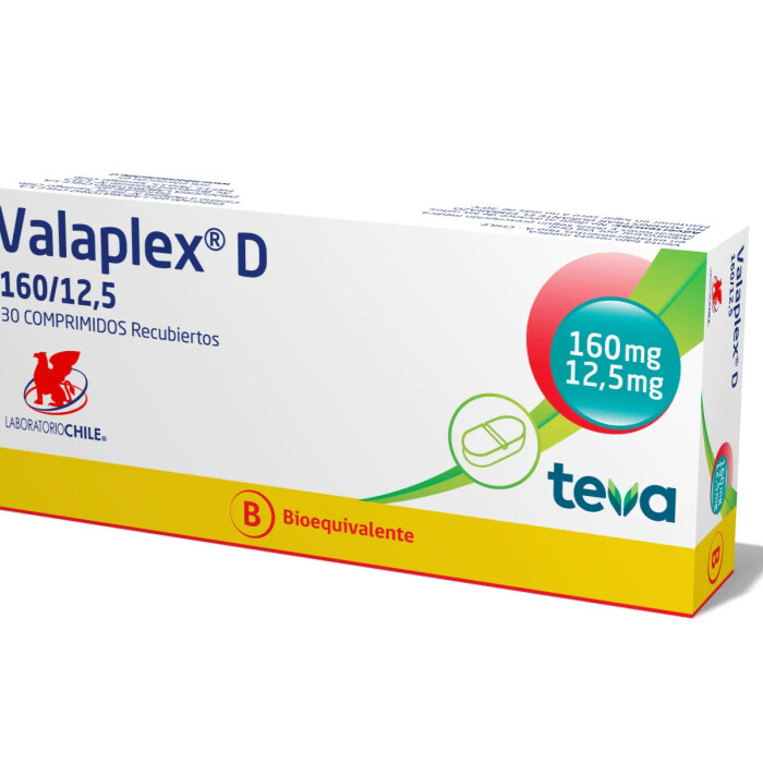 VALAPLEX D 160 / 12,5 MG. CJ X 30 COMP. única