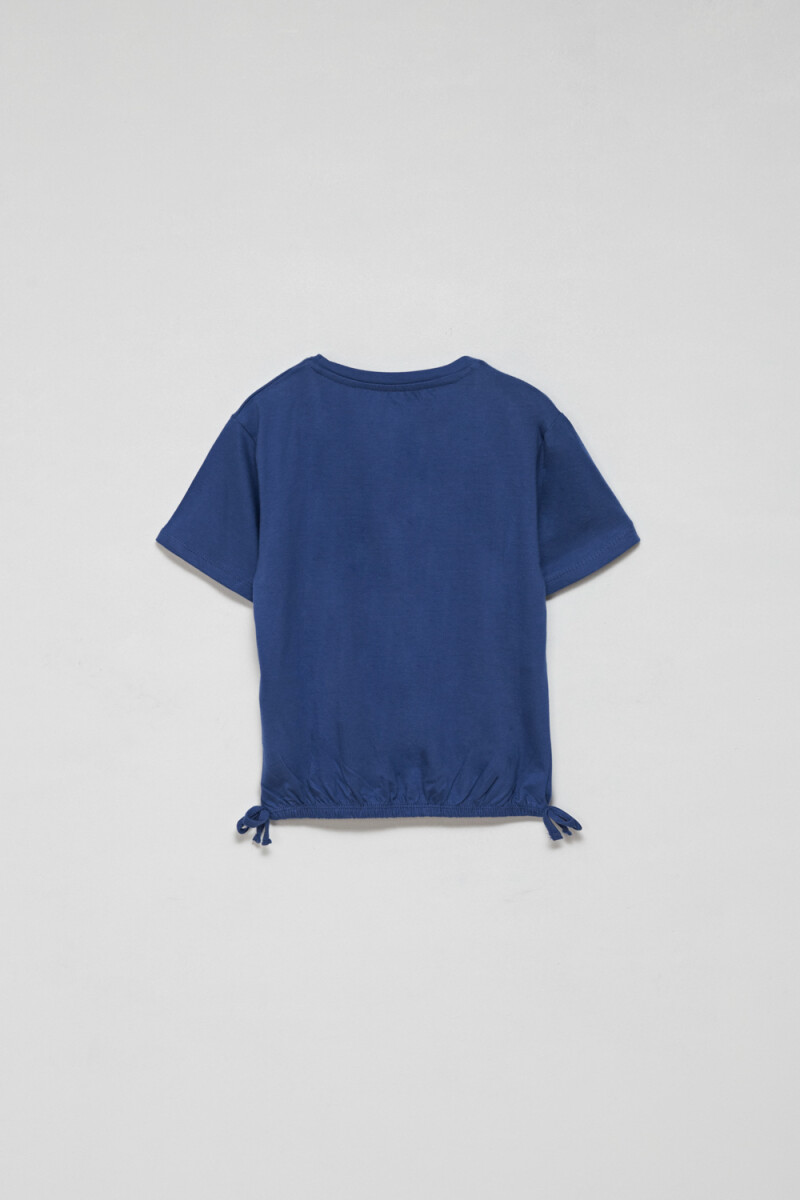 Camiseta manga corta con elástico Azul