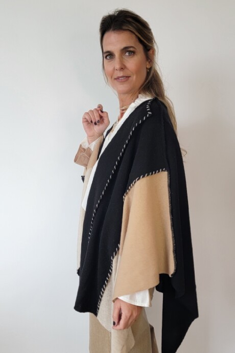 Ruana Bonn Lambswool Negro