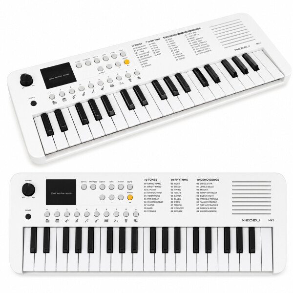 Organo Musical Infantil Medeli 37 Teclas Portátil Mk1 BLANCO