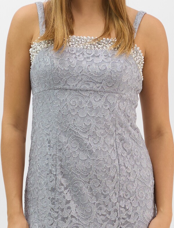 Conjunto Dos Piezas Tul Bordado GRIS