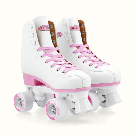 Patín Artístico Bota Dura N1 Venta Garantía + Regalos Blanco