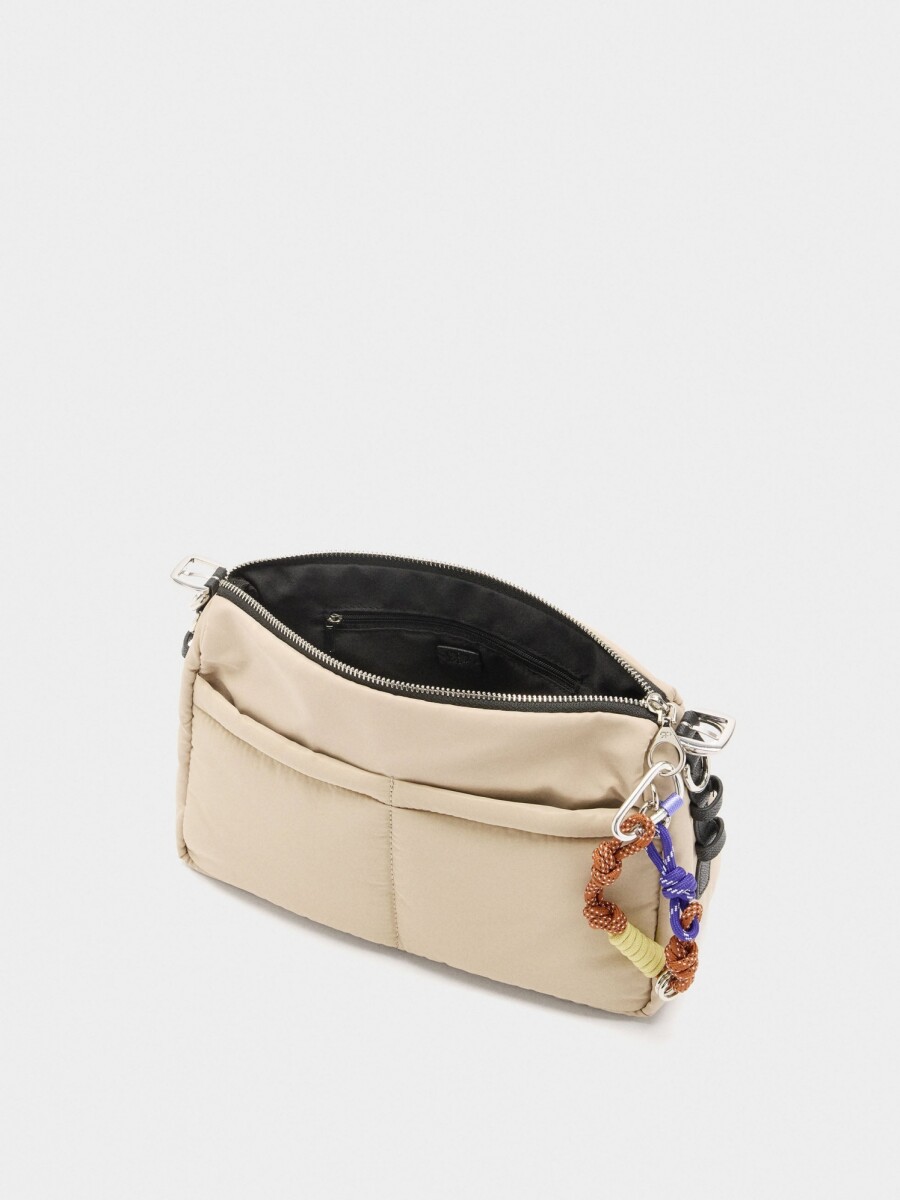 Bolso Bandolera De Nylon Con Colgante crudo