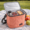 Lunchera Térmica Impermeable con Correa Ajustable Modelo Cuadrado Salmon