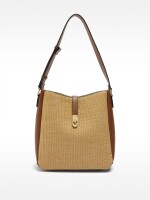 Bolso De Hombro Efecto Rafia natural