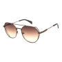 Lentes de sol De Acero Inoxidable Redondo Flap Naranja/Marrón
