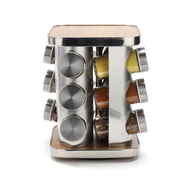 Especiero Giratorio 12 Frascos Vidrio Para Condimentos Cocina Acero Inoxidable Imback Especiero Giratorio 12 Frascos Vidrio Para Condimentos Cocina Acero Inoxidable Imback