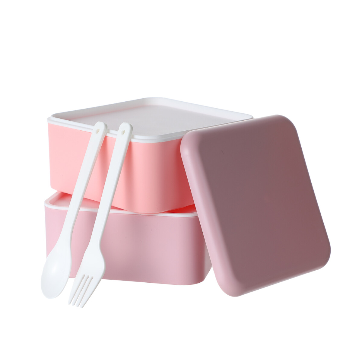 Bento box doble piso - rosa 