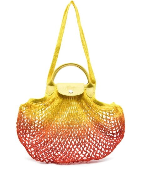 Longchamp -Cartera Longchamp de red, Le pliage Filet Amarillo