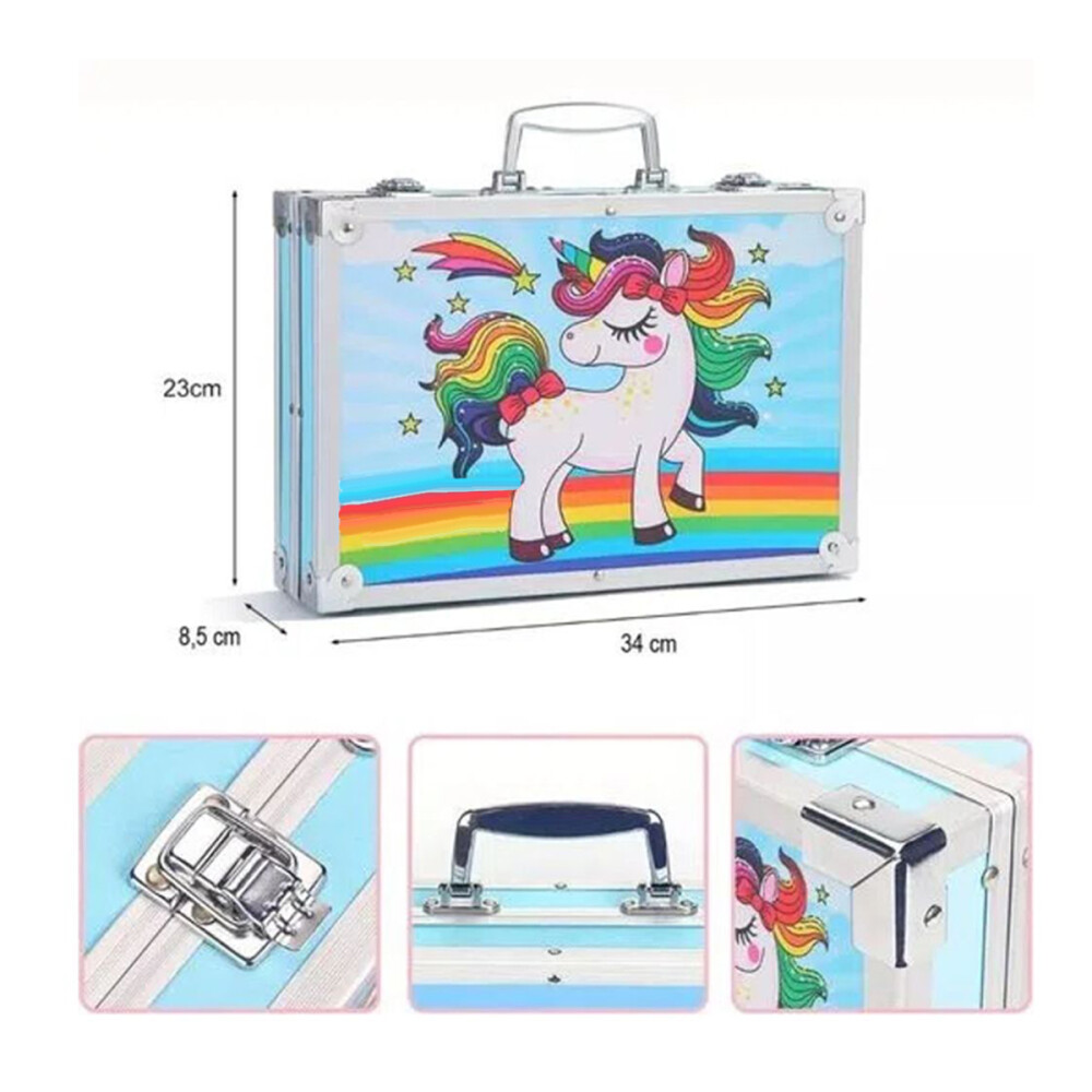 Valijita con colores 145 Piezas Marcadores Pinturas Pinceles Rosa