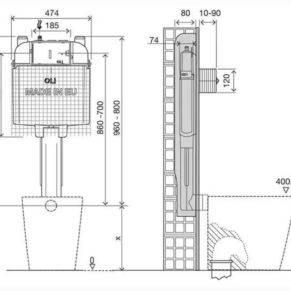 Cisterna de embutir Oli 74 Plus Olipure Cisterna De Embutir Oli 74 Plus Olipure