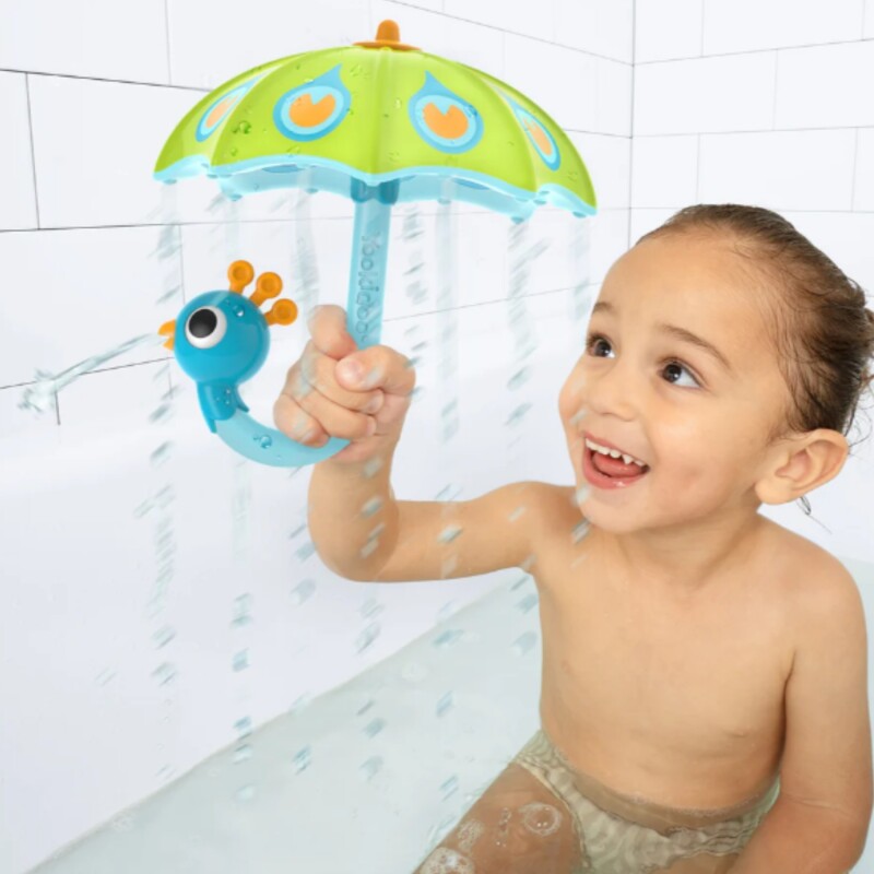 Fill n Rain Paeacock Umbrella Juego de baño Yookidoo Fill n Rain Paeacock Umbrella Juego de baño Yookidoo