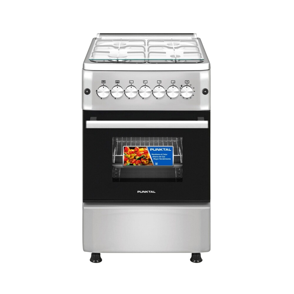 COCINA INOX 4 GAS HORNO 56 LTS. GAS -ENCENDIDO acero inoxidable