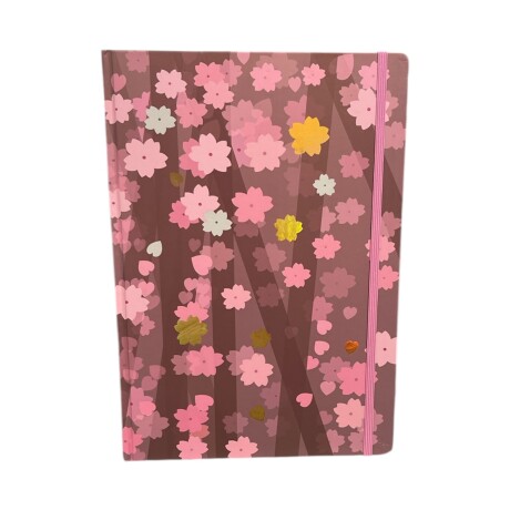 Cuadernola A4 80 hojas Diseño de Flores con Fondo Rosa