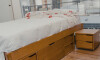 Cama Madera Maciza - 4 Cajones - Queen - Linea charme Amendoa