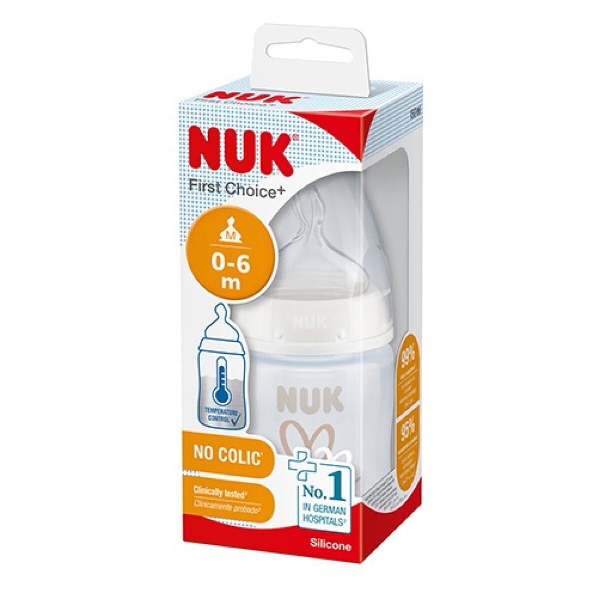 NUK MAMADERA TALLE S 0-6 MESES 150 ML - Con control de temperatura 