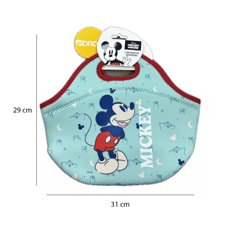 Lunchera de Neopreno Brio Bolso Térmico Bebida Comida c/ Asa Mickey Celeste