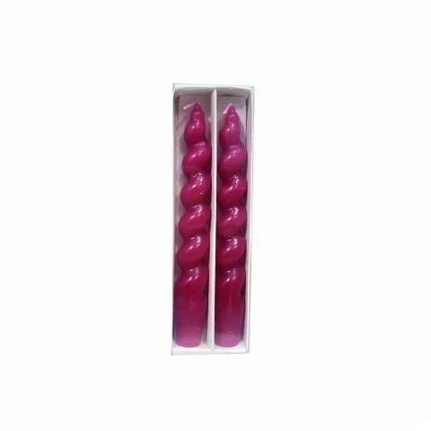 Set de 2 velas torneadas Emma Fucsia