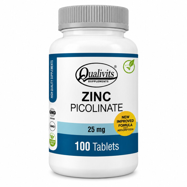 Zinc Picolinato 25 mg | 100 Tabletas Qualivits Zinc Picolinato 25 mg | 100 Tabletas Qualivits