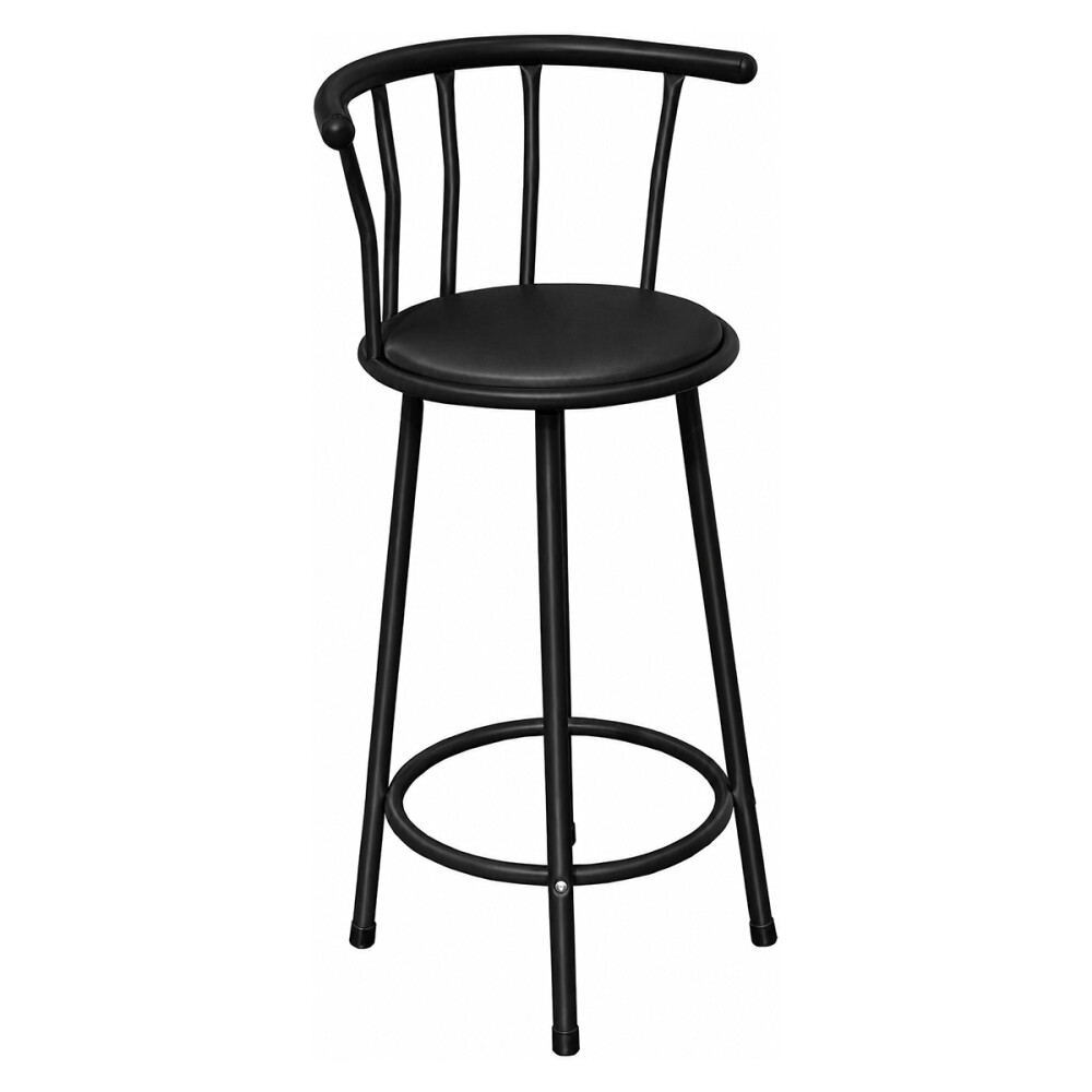 Butaca Taburete Alta De Bar Metal Asiento Acolchonado Negro
