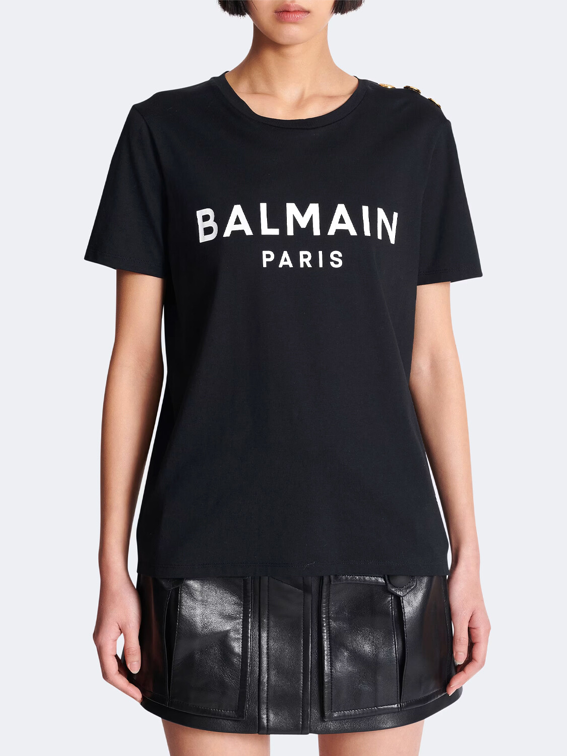 BALMAIN - T-SHIRT CLÁSICA ESTAMPADO PARIS Blanco