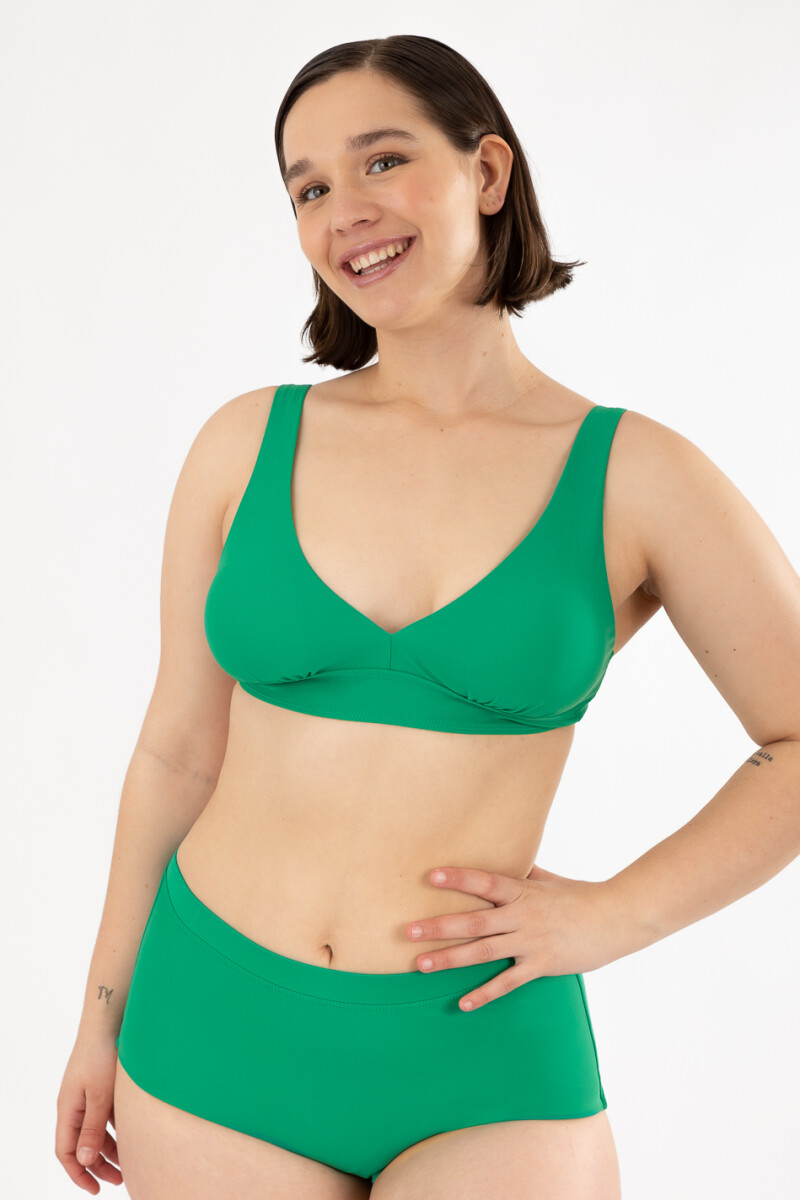 Top queen liso Verde vibrante