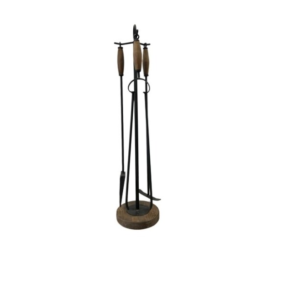 Juego de 3 Piezas Para Estufa Base Madera Redonda Juego de 3 Piezas Para Estufa Base Madera Redonda
