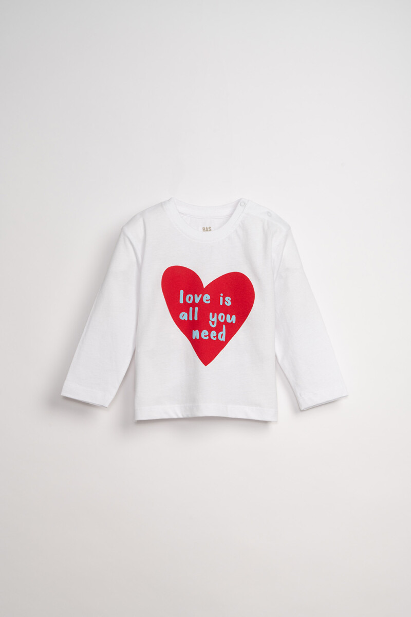Remera estampa Love Blanco