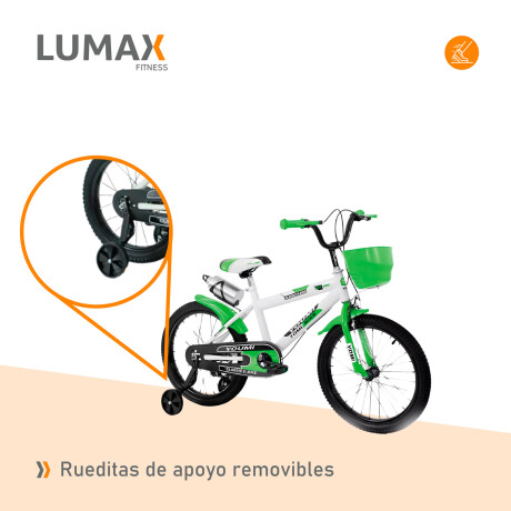 Bicicleta Urbana Infantil Rodada 16 Con Rueditas y canasto Verde