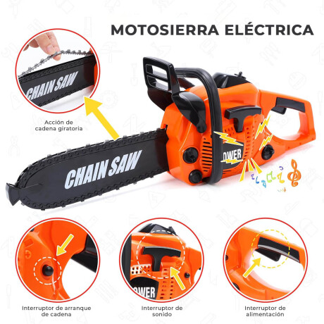 Motosierra Completa Con Casco Guantes Gafas Sonido Jug019000