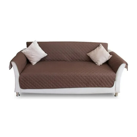 Cubre Asiento Protector Para Sofá 3Plazas Reversible Lavable Marrón