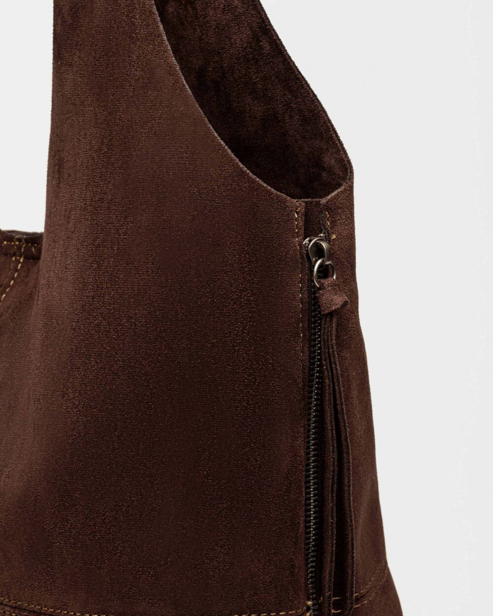 Shopper Amalfi en efecto gamuza Chocolate