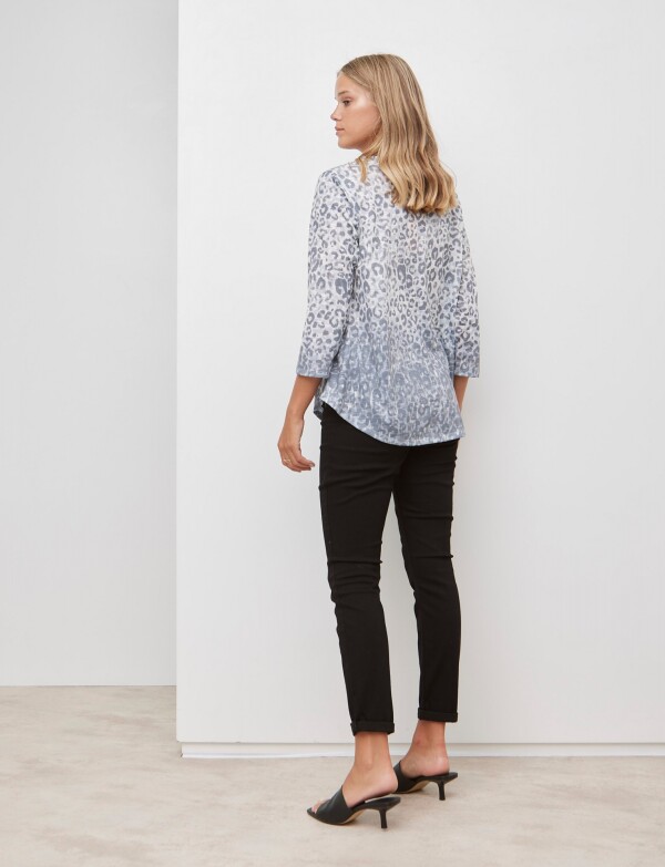 Remera Escote V GRIS/MULTI