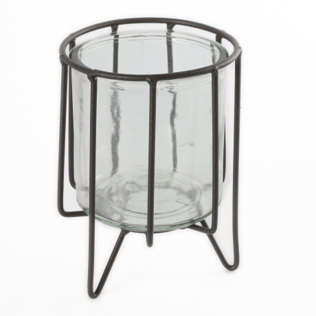 CANDELABRO VIDRIO GRIS HILLY M