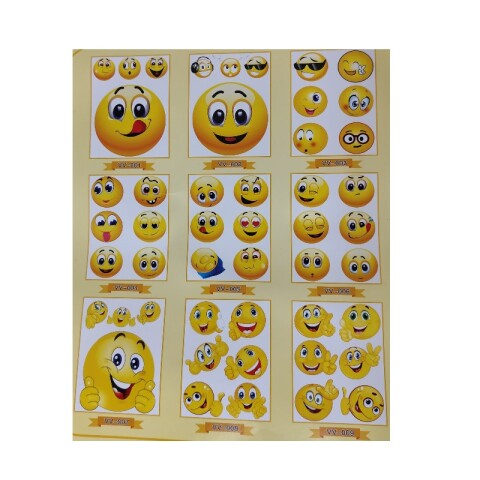 OUTLET Stickers sonrisas 7D blíster 51x32cm 6 diseños Outlet Stickers Sonrisas 7d Blíster 51x32cm 6 Diseños