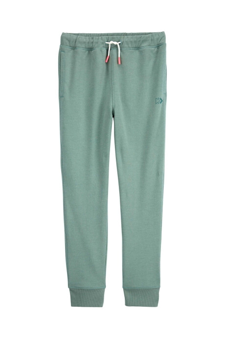 Pantalón de algodón, con cordón, verde Sin color