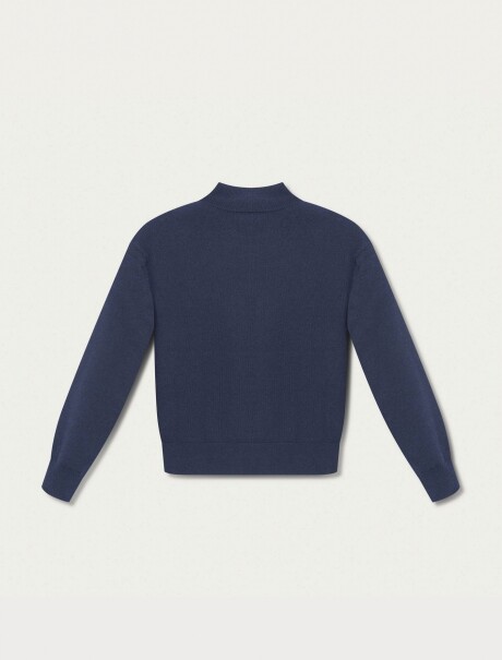 BUZO DE PUNTO DE CUELLO ALTO - AZUL VERDE