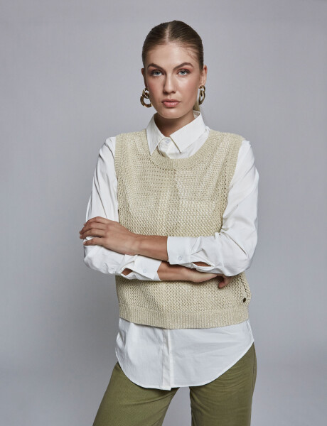 Chaleco lurex beige