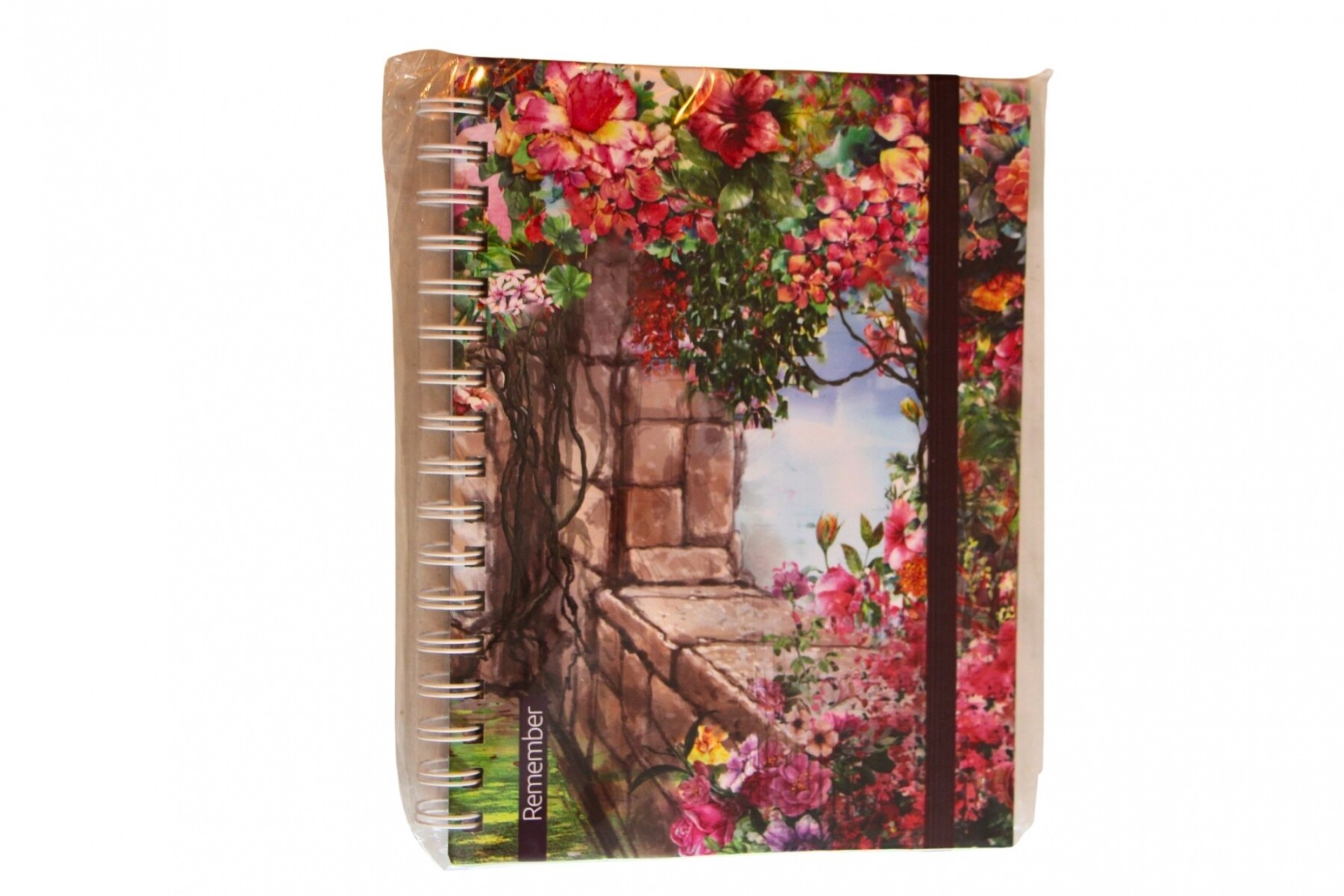 CUADERNO REMEMBER PRINT 17X23 - TAPA FLORES Y ROCAS 