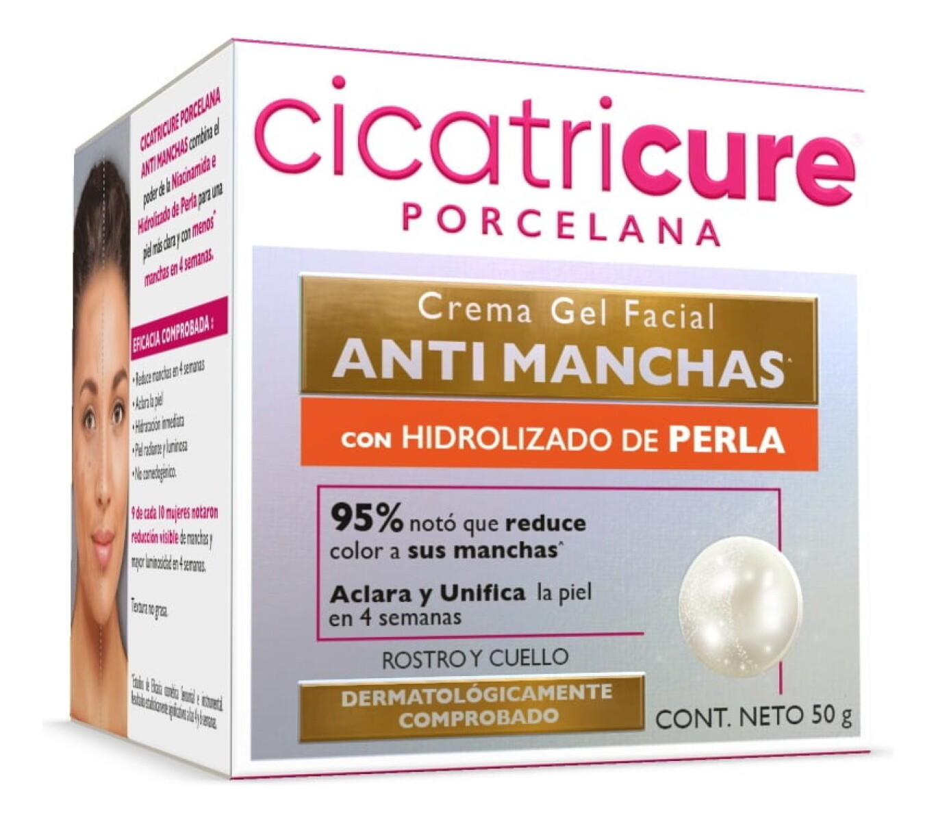 Cicatricure Porcelana Crema Gel Facial Anti-Manchas 50 gr | Aclara, Hidrata y Unifica el Tono de la Piel