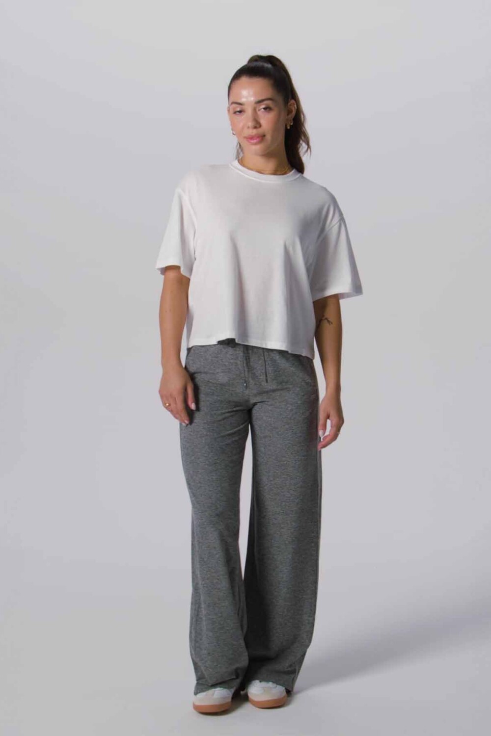 Top Training 100% Cotton Boxy Tee Mujer Classic White