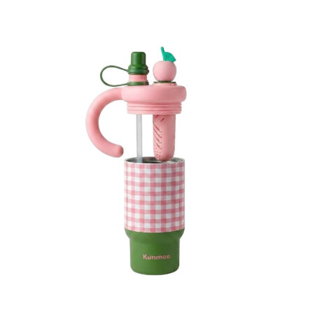 Vaso térmico de acero con sorbito y tapita - 800ml Rosado