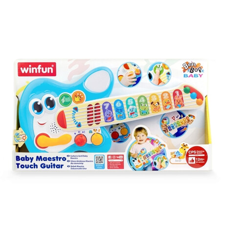 Guitarra Electrónica Táctil Bebé c/Notas Sonido Luz Winfun Celeste